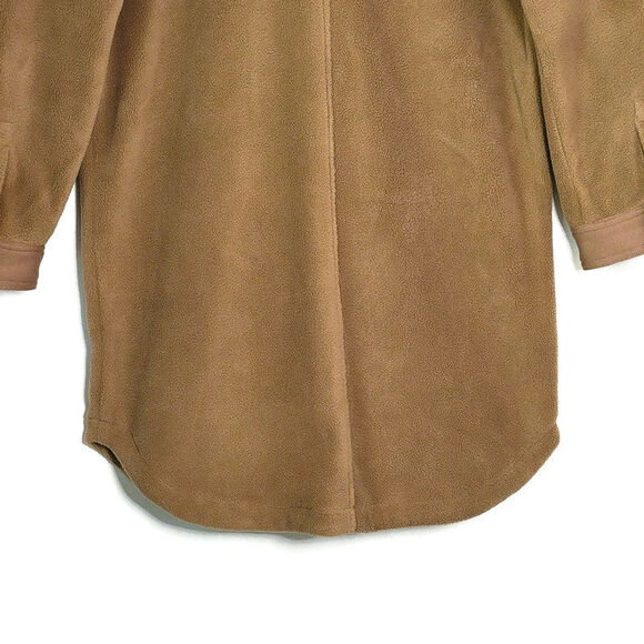 BlankNYC Fleece Shacket Camel Tan Button Down Long Jacket Size S Oversized - Picture 10 of 16